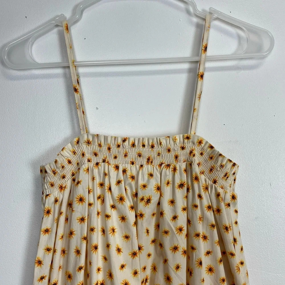 NEW We Wore What Maxi Dress Womens XS Beige Yellow Sunflower Sleeveless NWOT - Picture 4 of 10